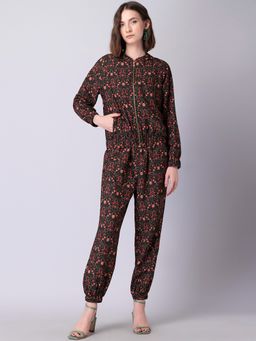 FabAlley - Multi Floral Bomber Jacket And Jogger Pants Co-ord Set (Pack of 2)