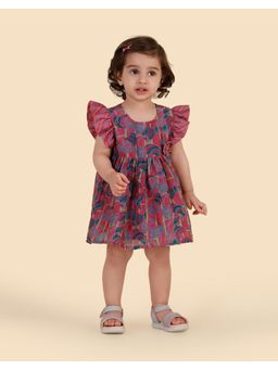 Fabindia - Pink Cotton Silk Printed Dress