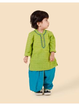 Fabindia - Green Cotton Kurta with Dhoti Pant