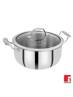 Bergner - Hitech Prism Non-stick Stainless Steel Casserole With Lid, 20 Cm, Induction Base, Silver (1)