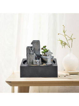 HomeTown - Impression Polyresin Modern Sand Fountain 29X22Cm In Grey Colour
