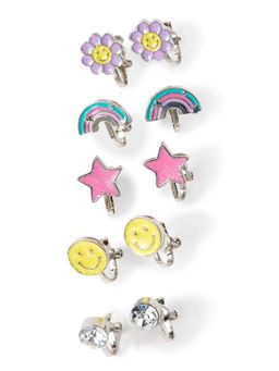 Accessorize London - Girls 5 X Smiley Clip On Earrings