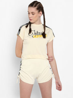 Alcis - Women Typography White Crop Top