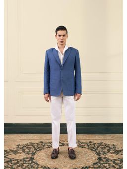 Gargee Designers - Azure Linen Relaxed Blue Blazer