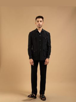 Gargee Designers - Wayfarer Utility Pocket Black Shacket