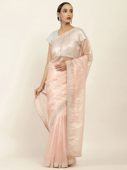 Soch - Embellished Net Saree with Unstitched Blouse