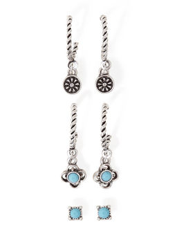 Accessorize London - Womens Filigree Stud and Hoop Earring (Pack of 3)