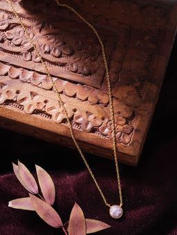 Accessorize London - Real Gold Plated Gold Z Quartz Round Facet Necklace Gemstones