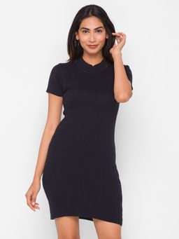 Globus - Black Self Design Dress