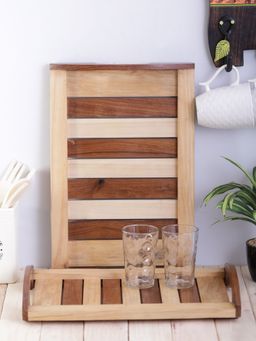 VarEesha - Hand-made Dual Wood Serving Trays Set of Two
