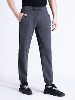 Crocodile - Men Solid Charcoal Grey Classic Fit Joggers