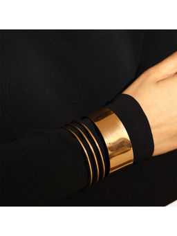 PRITA - Gold Plated Metal Coil Adjustable Cuff Fashionary Bracelet