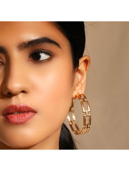 PRITA - Statement Gold Plated Fashion Hoop Earrings
