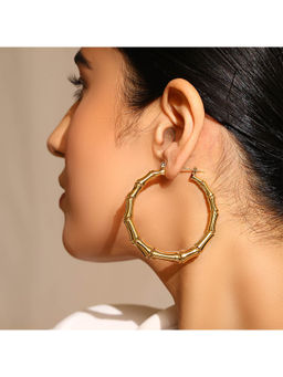PRITA - Elegant Gold Plated Metallic Hoops Earrings