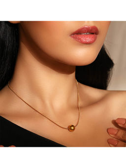 PRITA - Ball Locket Gold Plated Simple Necklace
