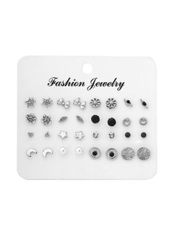 Priyaasi - Fashion Silver Combo Stylish Mini Stud Earrings