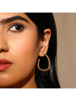 Priyaasi - Stylish Gold Plated Shimmer Hoop Earrings