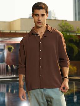 CAHOOT - Mocha Brown Breezy Wrinked Shirt