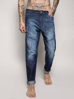CAHOOT - Blue Self-Design Patched Denim Jeans
