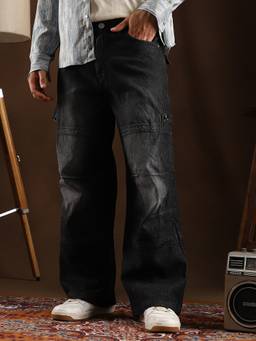 CAHOOT - Midnight Black Tinted Panelled Denim Jeans