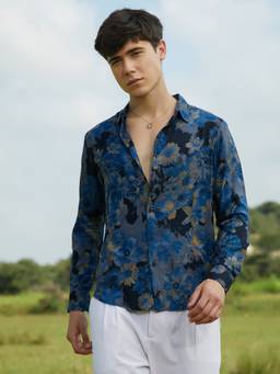 CAHOOT - Lapis Blue Bi-Hue Daisy Shirt