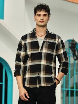 CAHOOT - Onyx Black Pixelated-Check Relaxed Shirt