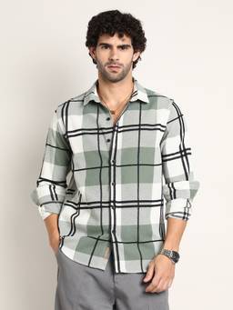 CAHOOT - Sage Green Overlap Buffalo Shirt