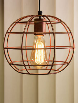 Homesake - Copper Hanging Metal Sphere Pendant Light