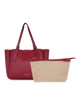 United Colors of Benetton - Women's Tote Bag with Detachable Strap & Pouch Bruna - Wine