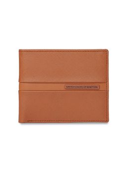 United Colors of Benetton - Men's Passcase Leather Wallet Bielefeld - Tan