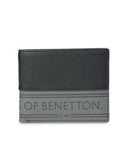 United Colors of Benetton - Men's Passcase Leather Wallet Bayreuth - Grey Black