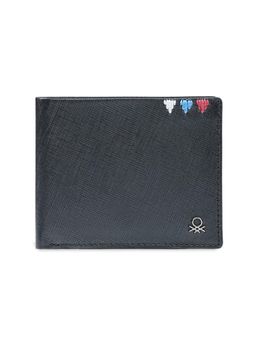 United Colors of Benetton - Men's Slim Fold Leather Wallet Braslaw - Black