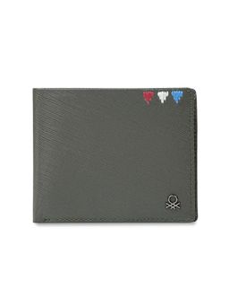 United Colors of Benetton - Men's Global Coin Leather Wallet Braslaw - Olive