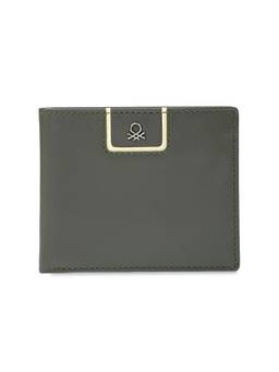 United Colors of Benetton - Men's Global Coin Leather Wallet Barysaw - Olive