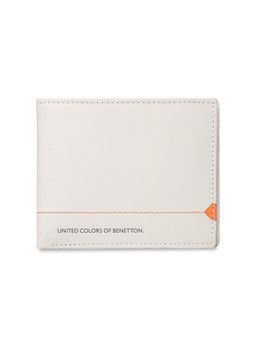 United Colors of Benetton - Men's Slim Fold Leather Wallet Zhodzina - Ecru