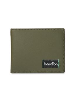 United Colors of Benetton - Men's Global Coin Leather Wallet Cheria - Olive