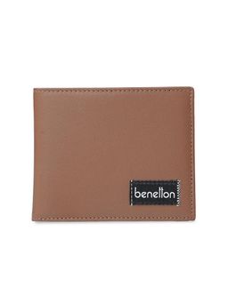 United Colors of Benetton - Men's Global Coin Leather Wallet Cheria - Dark Tan
