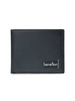 United Colors of Benetton - Men's Slim Fold Leather Wallet Cheria - Black