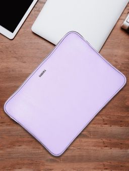 Sassora - Premium Leather Slim Laptop Bag - Purple (M)