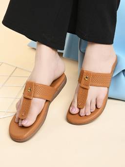 XE Looks - Women'S Tan Flat Sandals