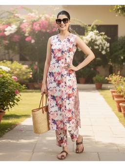 Gahan - Multi-Color Rayon Digital Print Kurta & Palazzo