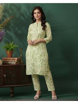 Gahan - Light Green Rayon Digital Print Kurta with Pant