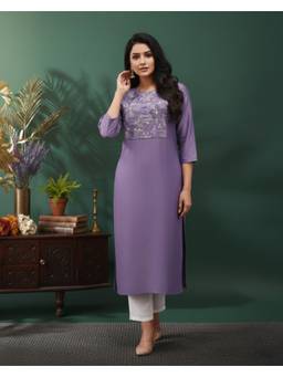 Gahan - Lavender Gadwal Thread Embroidered Kurta