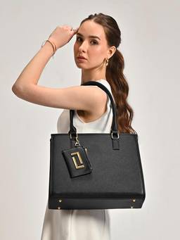 Lavie Luxe - Women Black Duo Quad27 Shoulder Bag with Pouch (L)