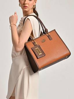 Lavie Luxe - Women Tan Duo Quad27 Shoulder Bag with Pouch (L)
