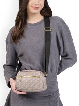 Lavie - Women Beige Printed Monogram Sling Bag (S)