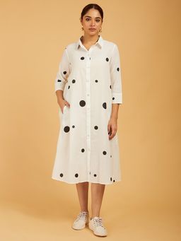 Cyan - Premium Print Shirt Dress