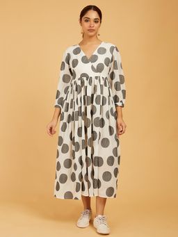 Cyan - Polka Dots Cotton Dress