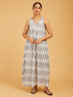 Cyan - Handloom Ikat Maxi Dress