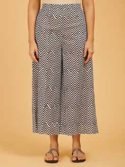 Cyan - Chevron Print Palazzo